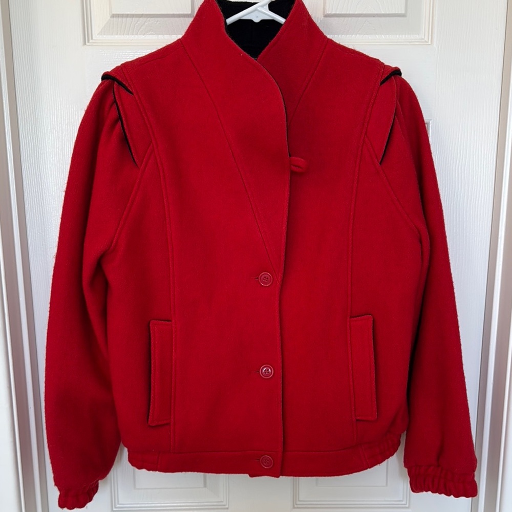 Junior Concept Women's vintage Virgin Wool Red Jacket